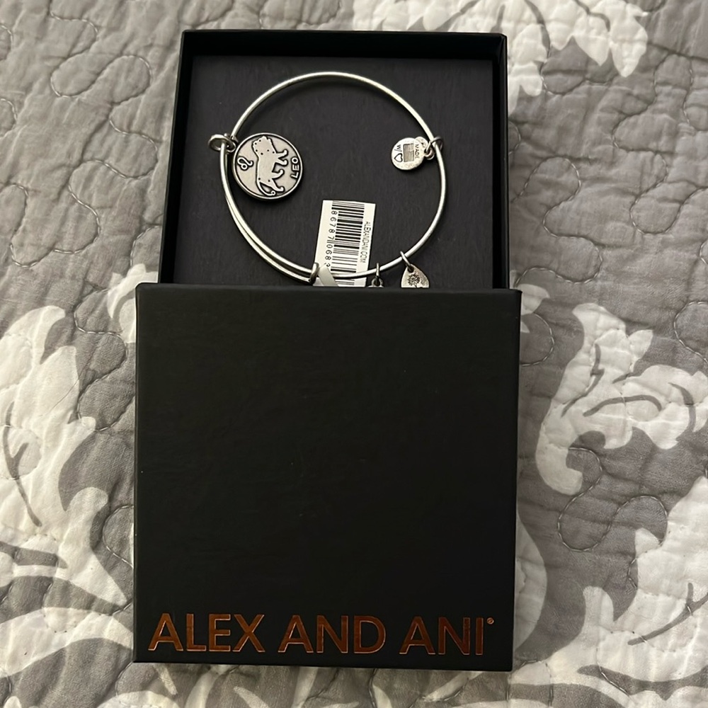 NWT Alex & Ani Silvertone Leo Bracelet